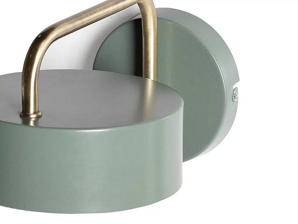 OZAIA Aplique De Parede Estilo Vintage Otilie - Metal - 24 X 16 X 14,5 Cm - Verde Azeitona E Dourado* Candeeiro De Parede