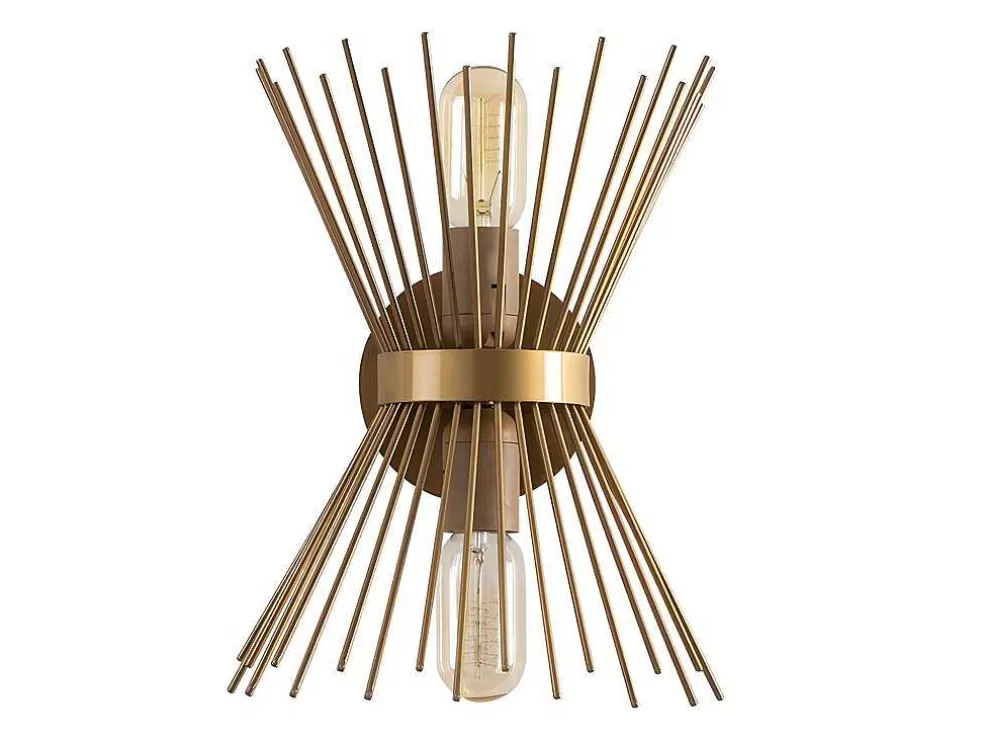 OZAIA Aplique De Parede Filiforme Em Metal De A. 33 Cm Cor Dourado - Kirpi* Candeeiro De Parede