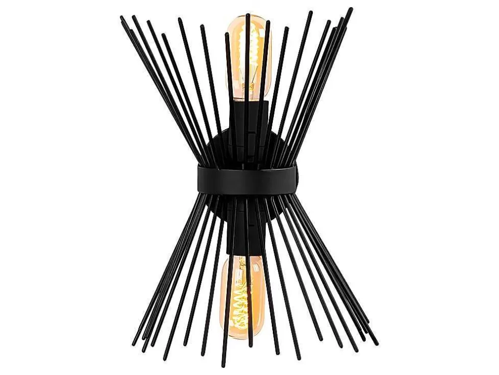 OZAIA Aplique De Parede Filiforme Em Metal De A. 33 Cm Cor Preto - Kirpi* Candeeiro De Parede