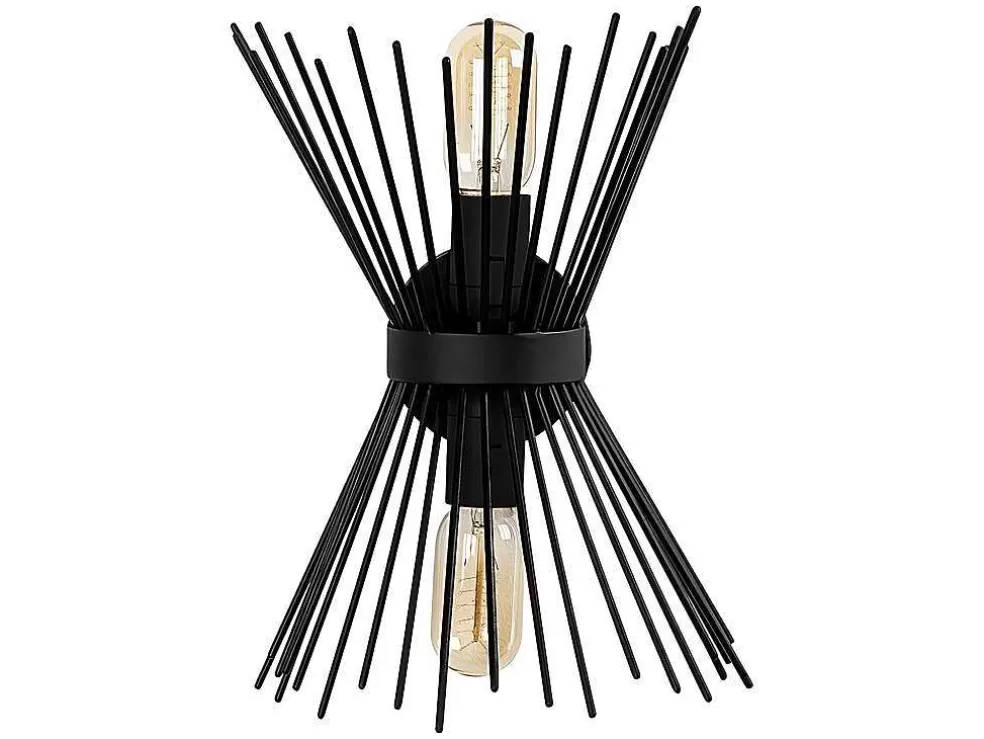 OZAIA Aplique De Parede Filiforme Em Metal De A. 33 Cm Cor Preto - Kirpi* Candeeiro De Parede