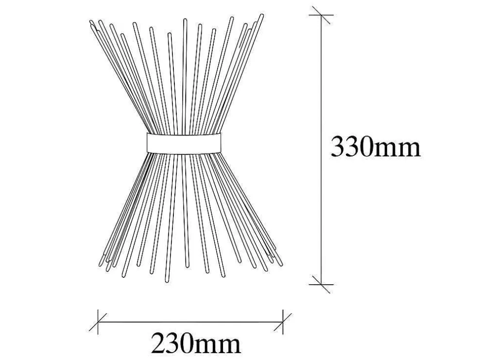 OZAIA Aplique De Parede Filiforme Em Metal De A. 33 Cm Cor Preto - Kirpi* Candeeiro De Parede