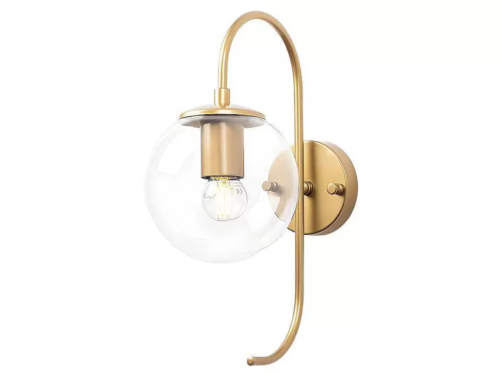 OZAIA Aplique Em Metal Vintage De C. 27 X A. 36 Cm Cor Dourado - Prolal* Candeeiro De Parede