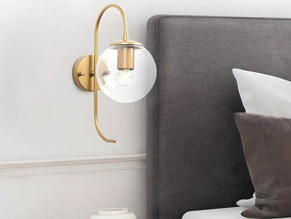 OZAIA Aplique Em Metal Vintage De C. 27 X A. 36 Cm Cor Dourado - Prolal* Candeeiro De Parede