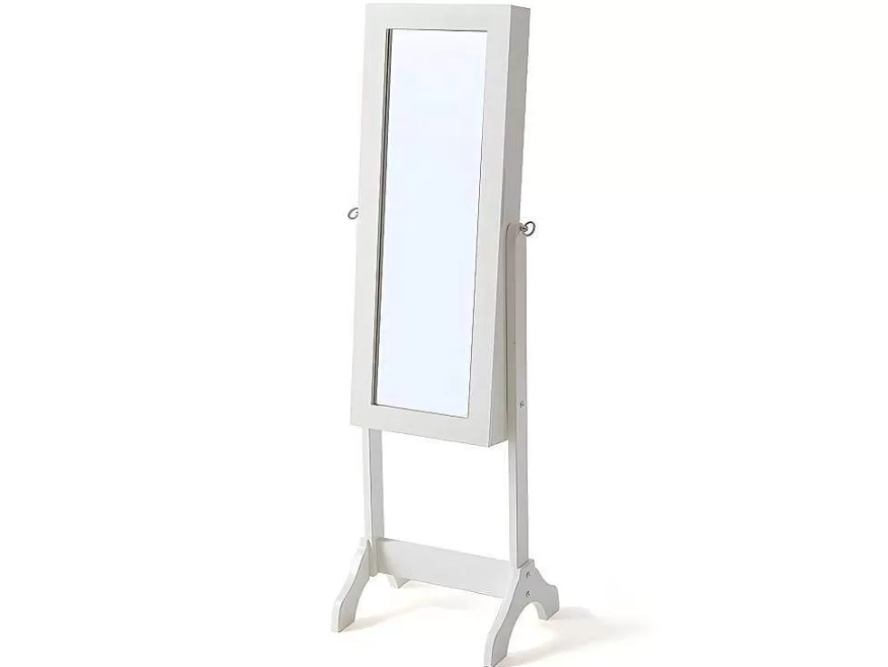 OZAIA Armário De Joias Espelho Psiche Berenice - Mdf E Madeira De Pinho - 120X39X30 Cm - Branco* Espelhos
