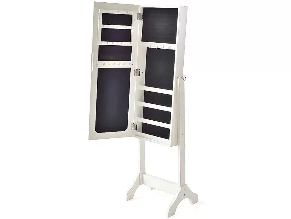 OZAIA Armário De Joias Espelho Psiche Berenice - Mdf E Madeira De Pinho - 120X39X30 Cm - Branco* Espelhos