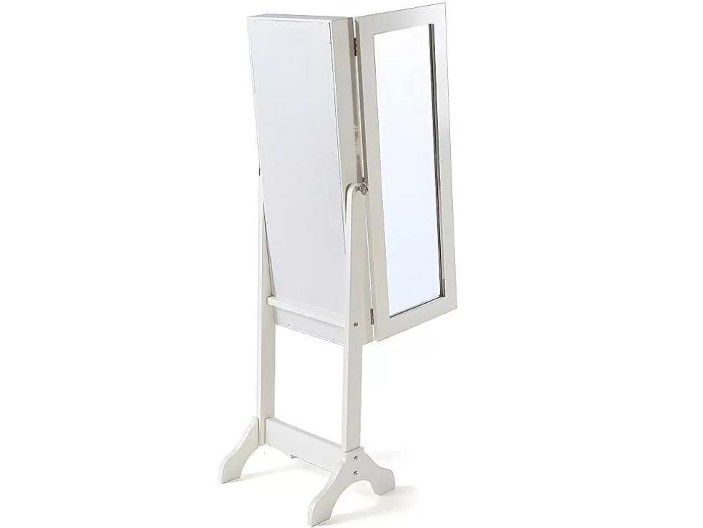 OZAIA Armário De Joias Espelho Psiche Berenice - Mdf E Madeira De Pinho - 120X39X30 Cm - Branco* Espelhos