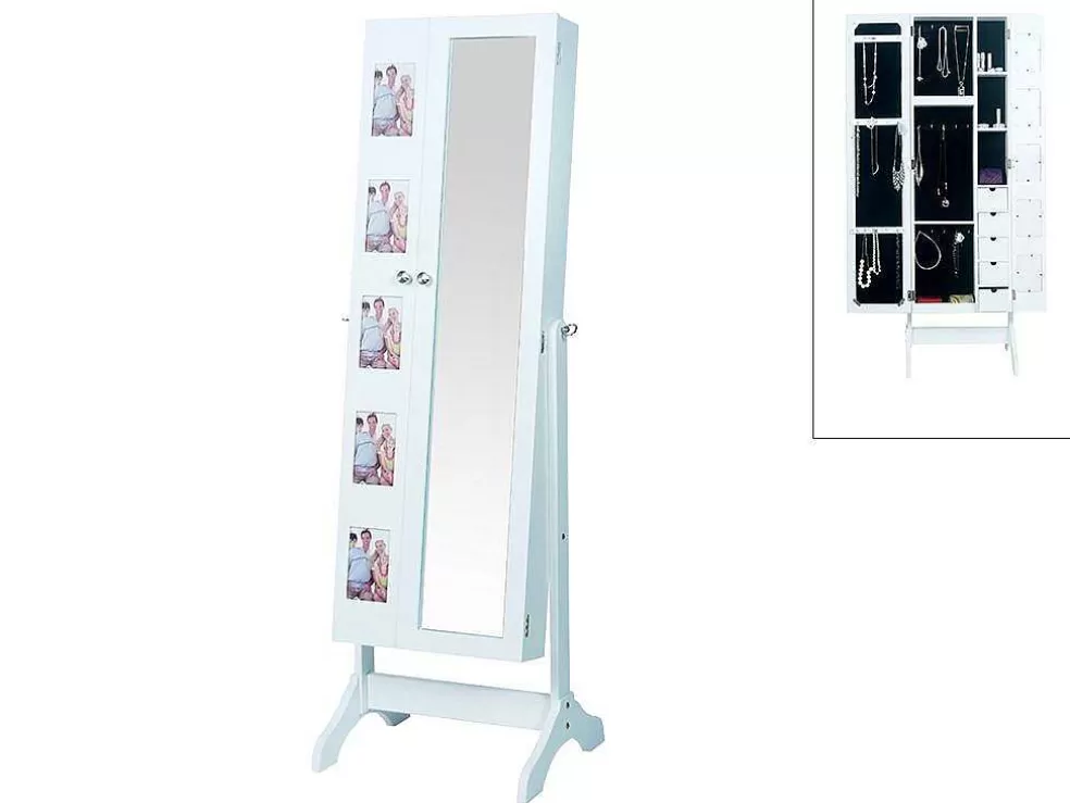 OZAIA Armário Para Joias Com Espelho E Porta-Fotos Polina - A.142 Cm* Espelhos