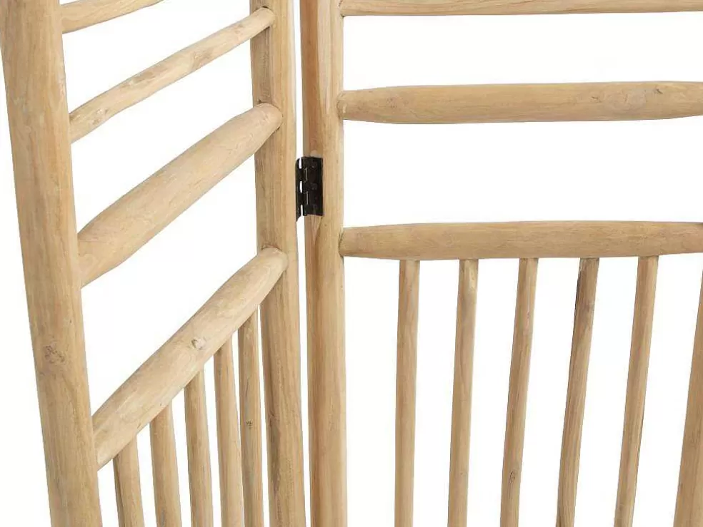 OZAIA Biombo Com 3 Paineis Em Madeira De Teca De C. 140 X A 180 Cm Cor Natural - Baguio* Biombo