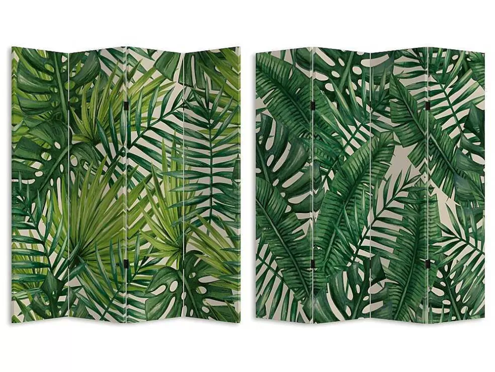 OZAIA Biombo Impresso 4 Seccoes Folhagem Tropical Greeny - 161 X 180 Cm* Biombo