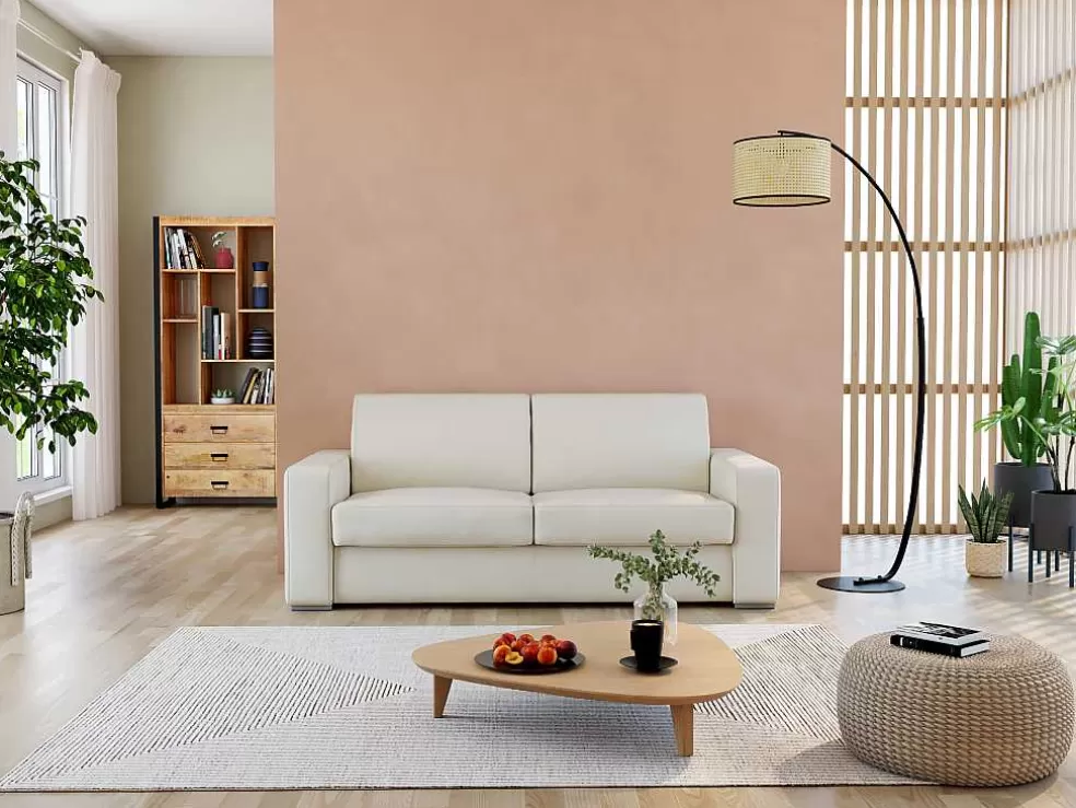 OZAIA Candeeiro Arco Entrelacado Neirobi - Estilo Etnico - Ferro E Vime - 105X40X195 Cm - Preto E Natural* Candeeiro De Pe