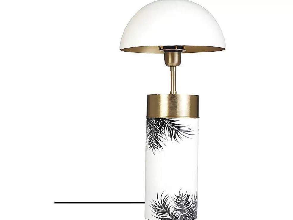 OZAIA Candeeiro De Mesa Cogumelo Estilo Art Deco Agaric - Ferro - 26X26X54 Cm - Branco, Dourado E Preto* Candeeiro De Mesa