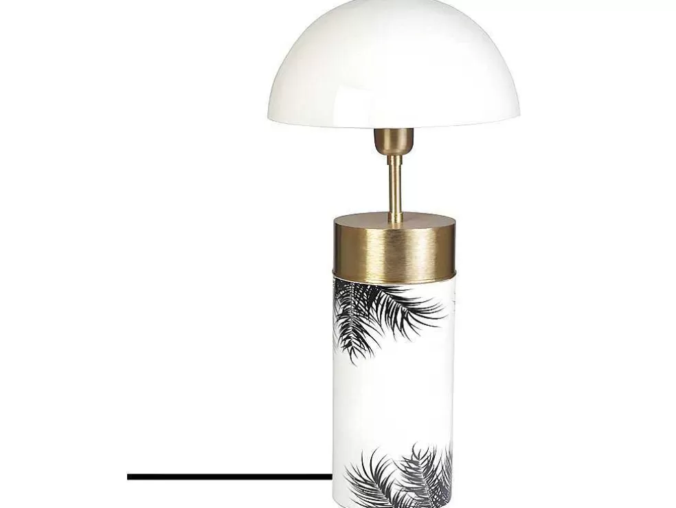 OZAIA Candeeiro De Mesa Cogumelo Estilo Art Deco Agaric - Ferro - 26X26X54 Cm - Branco, Dourado E Preto* Candeeiro De Mesa