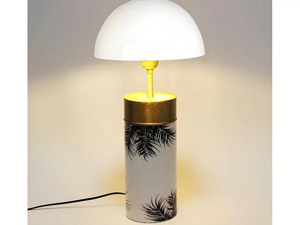 OZAIA Candeeiro De Mesa Cogumelo Estilo Art Deco Agaric - Ferro - 26X26X54 Cm - Branco, Dourado E Preto* Candeeiro De Mesa