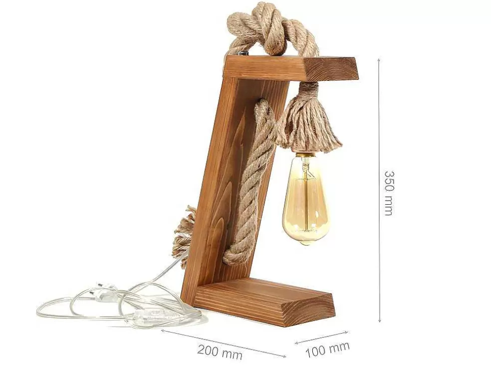 OZAIA Candeeiro De Mesa Em Madeira De Abeto Feito A Mão De A.35 Cm - Karatas* Candeeiro De Mesa