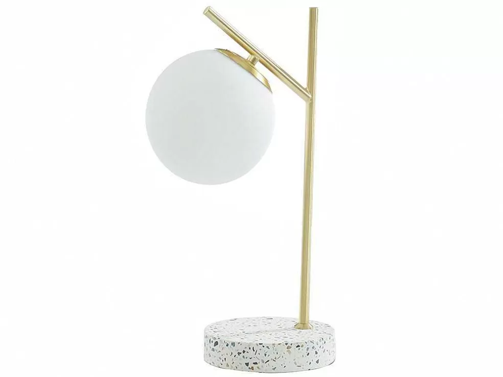 OZAIA Candeeiro De Mesa Estilo Vintage Lullaby - Base Em Terrazzo - 23X15X38 Cm - Dourado* Candeeiro De Mesa