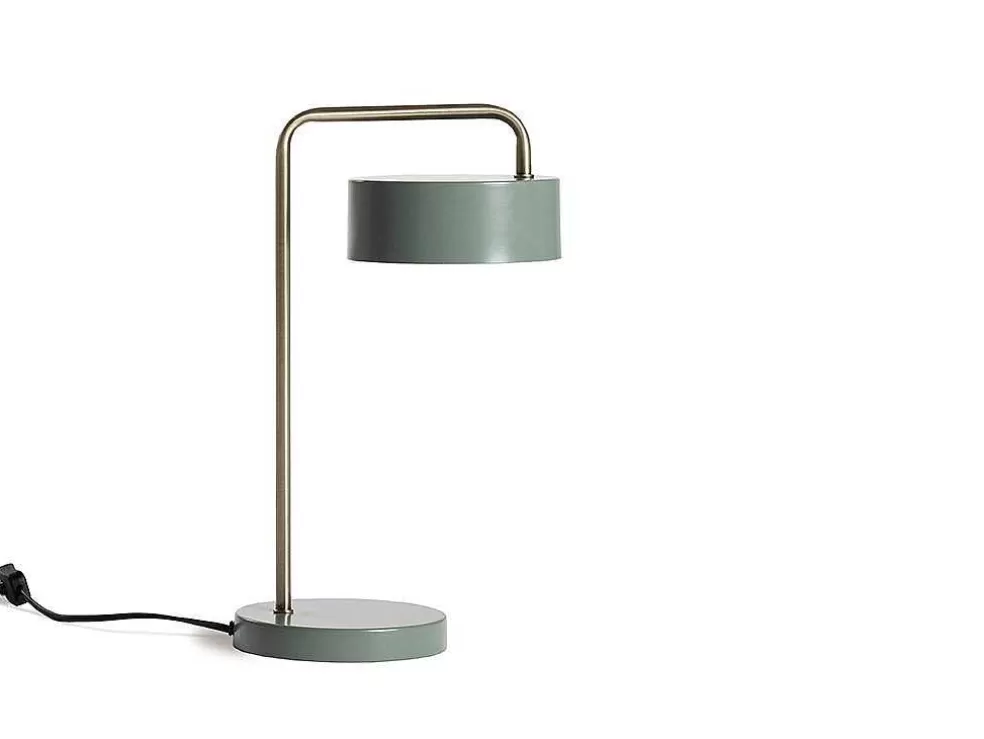 OZAIA Candeeiro De Mesa Estilo Vintage Otilie - Metal - 23 X 16 X 40 Cm - Verde Azeitona E Dourado* Candeeiro De Mesa