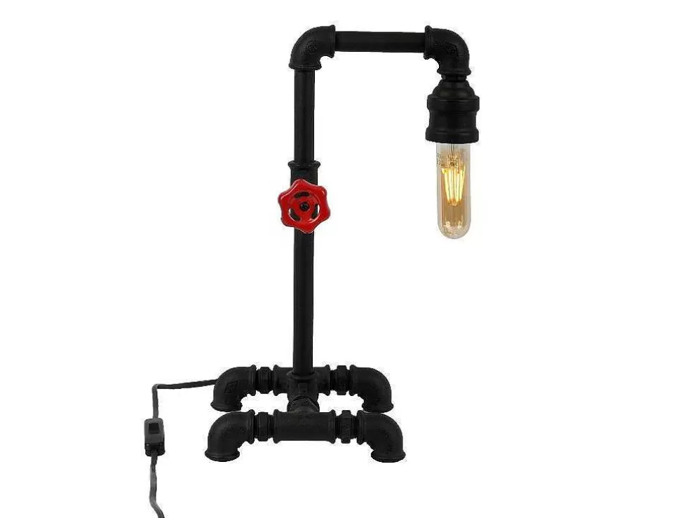 EPIKASA Candeeiro De Mesa Gorizia, Preto, Vermelho, 19 X 26 X 39 Cm, * Candeeiro De Mesa
