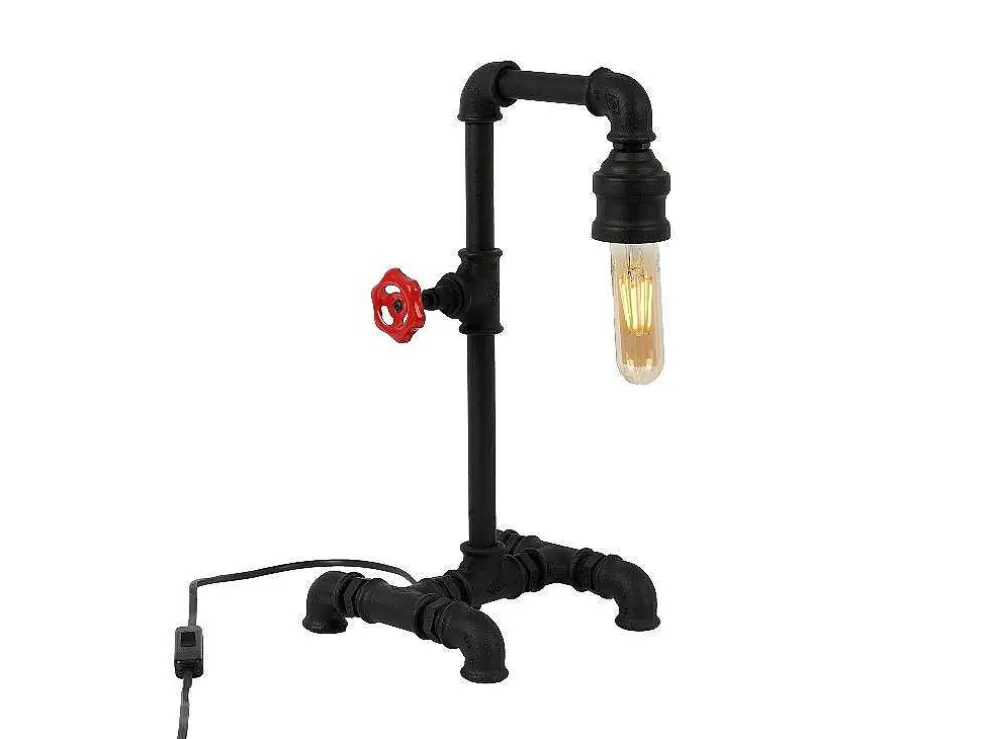 EPIKASA Candeeiro De Mesa Gorizia, Preto, Vermelho, 19 X 26 X 39 Cm, * Candeeiro De Mesa