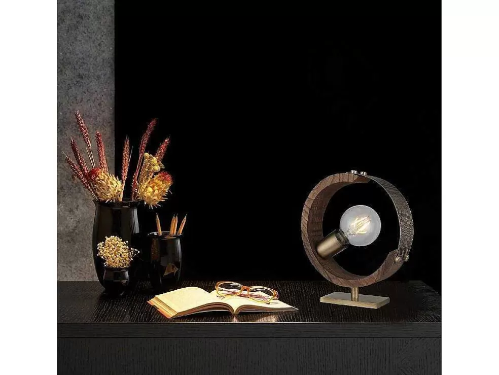 EPIKASA Candeeiro De Mesa Monza, Ouro, Madeira, 6 X 22 X 25 Cm, * Candeeiro De Mesa