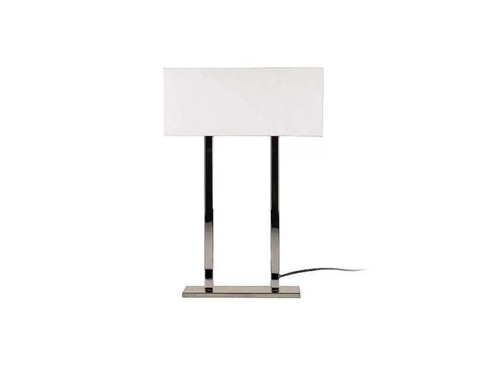 EPIKASA Candeeiro De Mesa Vicenza, Cromado, Branco, 35 X 15 X 52 Cm, * Candeeiro De Mesa