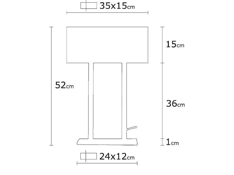 EPIKASA Candeeiro De Mesa Vicenza, Cromado, Branco, 35 X 15 X 52 Cm, * Candeeiro De Mesa