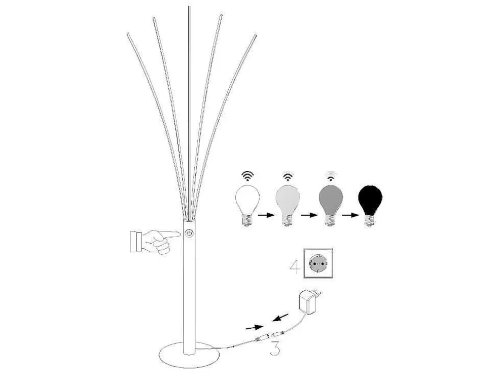 OZAIA Candeeiro De Pe 5 Bracos Leds Conceptual Filae - Metal - 58 X 20 X 189 Cm - Prateado* Candeeiro De Pe