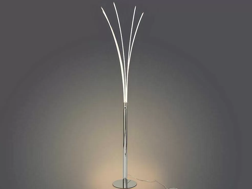 OZAIA Candeeiro De Pe 5 Bracos Leds Conceptual Filae - Metal - 58 X 20 X 189 Cm - Prateado* Candeeiro De Pe
