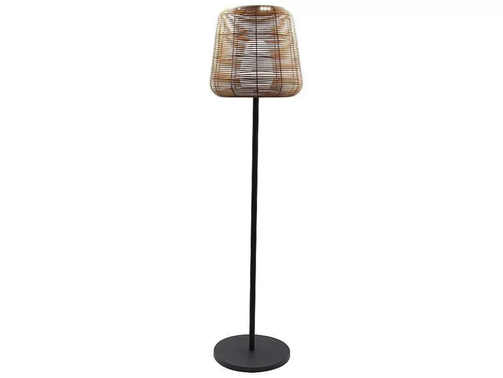 OZAIA Candeeiro De Pe De Exterior Com Leds Em Metal A150 Cm Preto E Natural - Carbini* Iluminação De Exterior