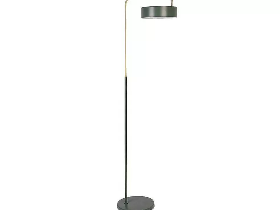 OZAIA Candeeiro De Pe Estilo Vintage Otilie - Metal - 35 X 25 X 154 Cm - Verde Azeitona E Dourado* Candeeiro De Pe