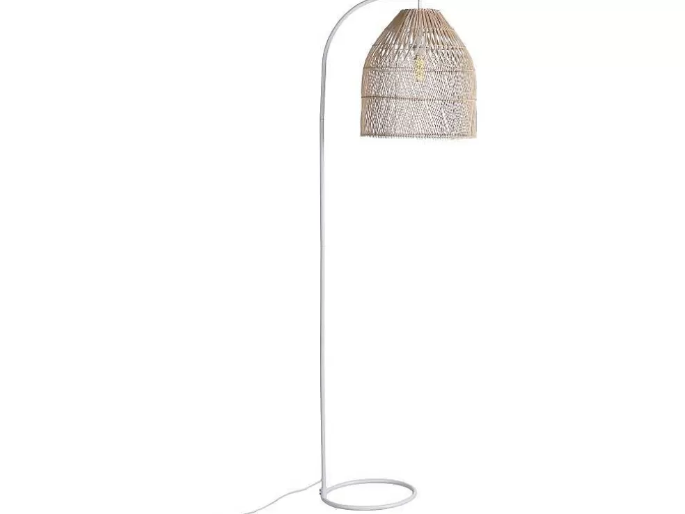 OZAIA Candeeiro De Pe Etnico Em Ferro E Rotim Cor Natural De A.177 Cm - Parnaiba* Candeeiro De Pe
