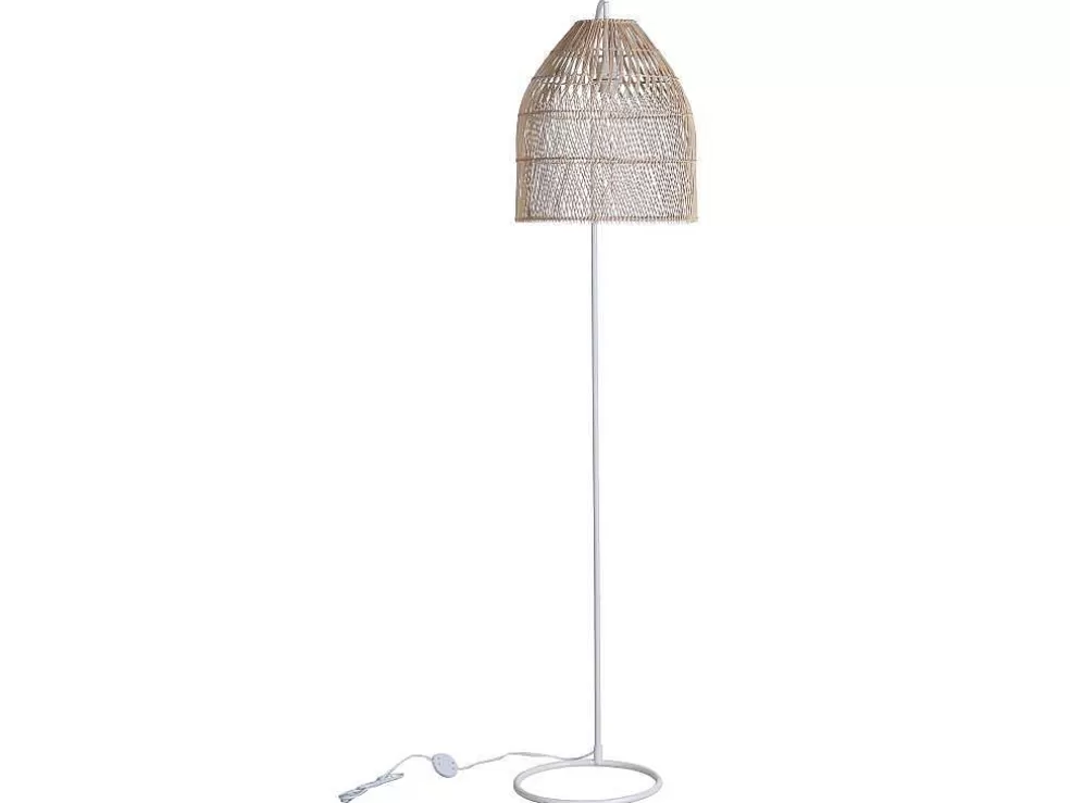 OZAIA Candeeiro De Pe Etnico Em Ferro E Rotim Cor Natural De A.177 Cm - Parnaiba* Candeeiro De Pe