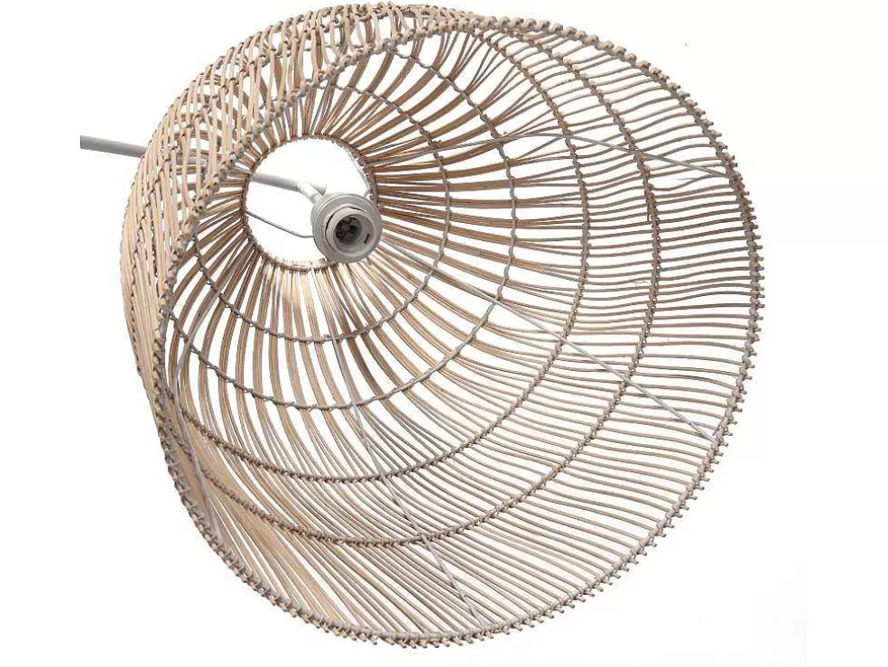 OZAIA Candeeiro De Pe Etnico Em Ferro E Rotim Cor Natural De A.177 Cm - Parnaiba* Candeeiro De Pe