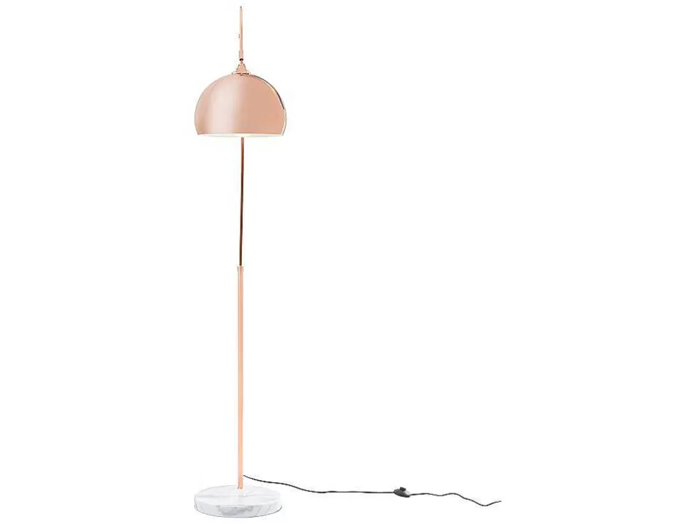OZAIA Candeeiro De Pe Grande Em Arco Estilo Art Deco 140 X 35 X 180 Cm Em Metal E Marmore Cor Cobre - Ombrage* Candeeiro De Pe