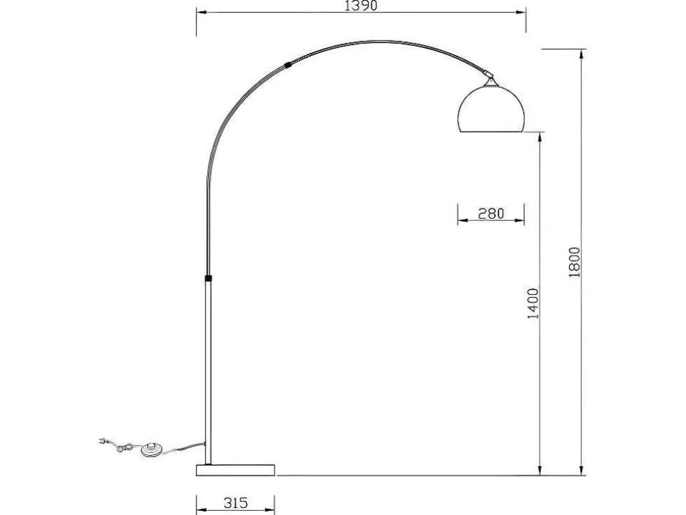 OZAIA Candeeiro De Pe Grande Em Arco Estilo Art Deco 140 X 35 X 180 Cm Em Metal E Marmore Cor Cobre - Ombrage* Candeeiro De Pe