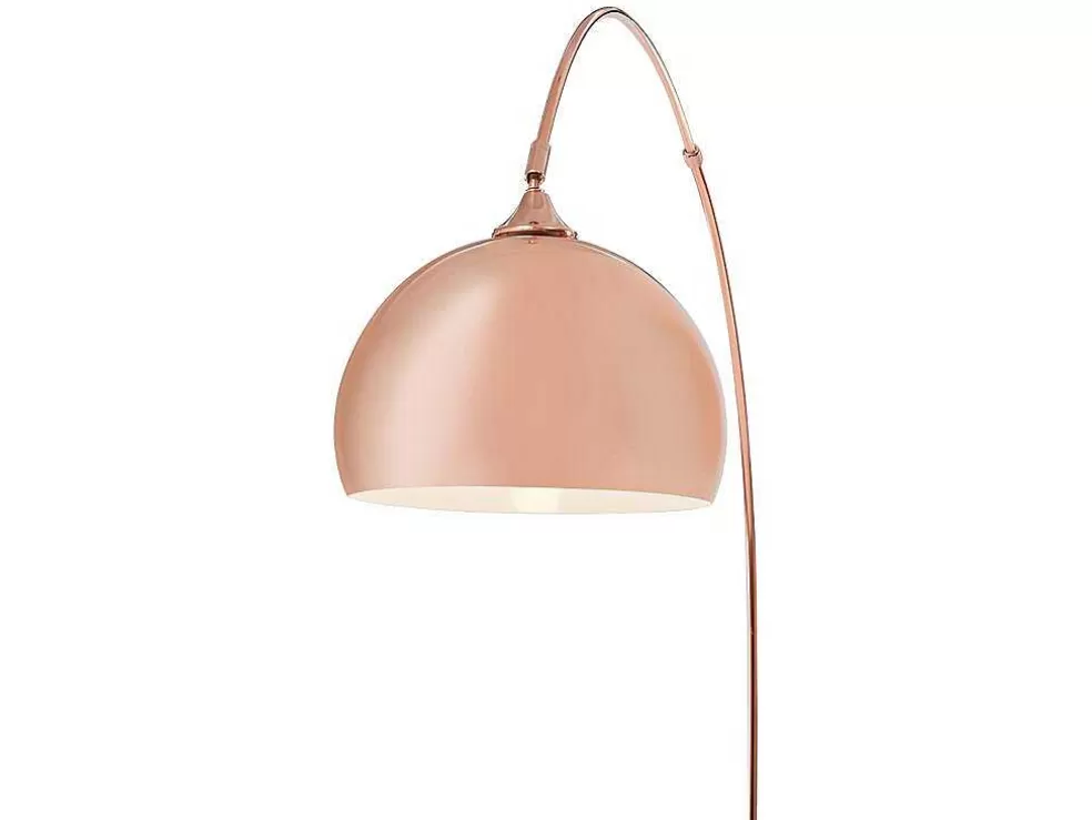 OZAIA Candeeiro De Pe Grande Em Arco Estilo Art Deco 140 X 35 X 180 Cm Em Metal E Marmore Cor Cobre - Ombrage* Candeeiro De Pe