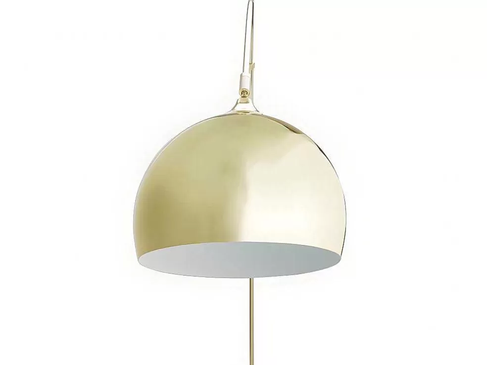 OZAIA Candeeiro De Pe Grande Em Arco Estilo Art Deco 140 X 35 X 180 Cm Em Metal E Marmore Cor Dourado - Ombrage* Candeeiro De Pe