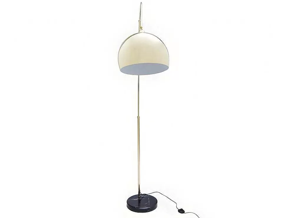 OZAIA Candeeiro De Pe Grande Em Arco Estilo Art Deco 140 X 35 X 180 Cm Em Metal E Marmore Cor Dourado - Ombrage* Candeeiro De Pe