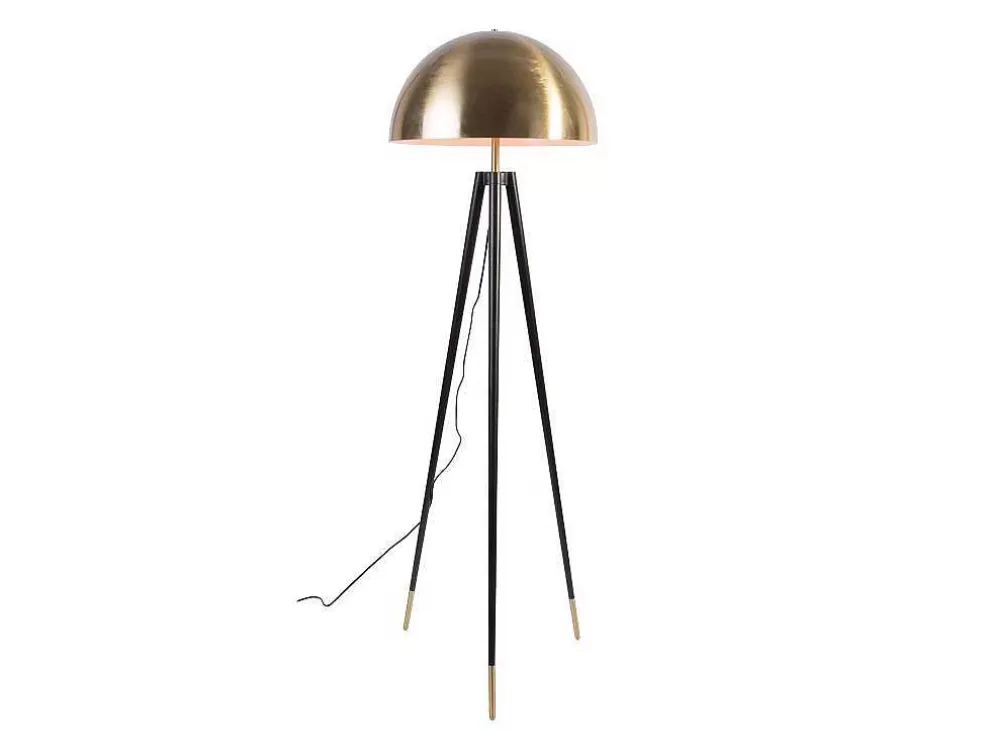 OZAIA Candeeiro De Pe Tripe Metal A165 Cm Preto E Dourado - Batley* Candeeiro De Pe
