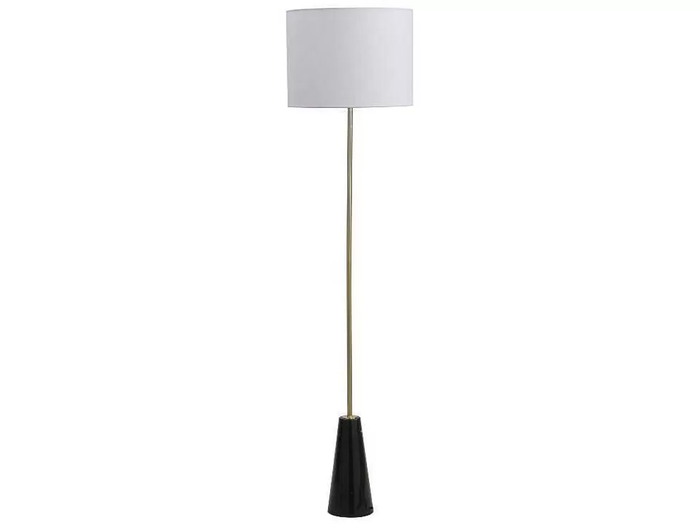 OZAIA Candeeiro De Pe Vintage Com Base Em Marmore E Abajur Em Tecido Branco De D. 40 X A.160 Cm - Merple* Candeeiro De Pe
