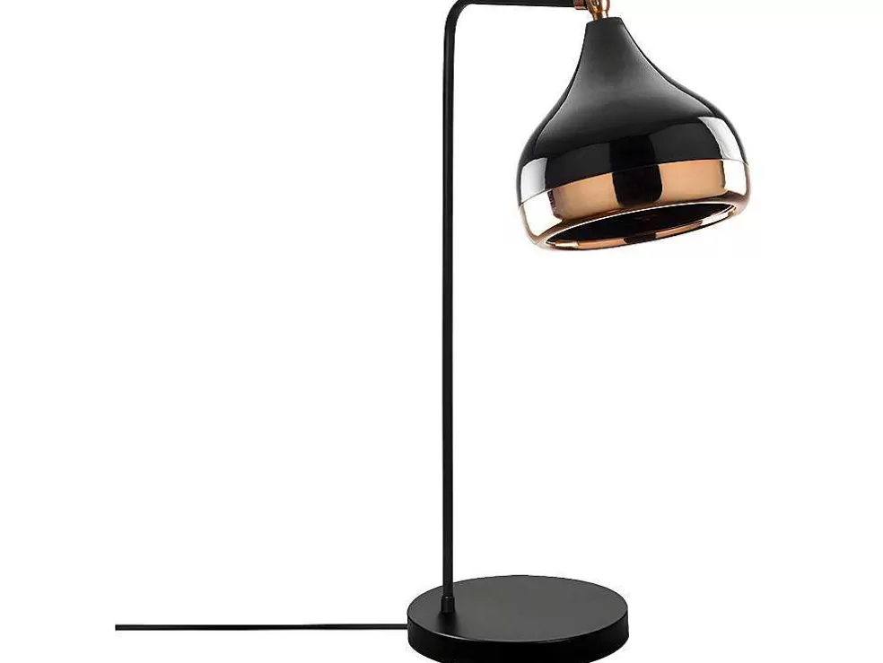 OZAIA Candeeiro De Secretária Orientavel Em Metal De D. 17 X A. 52 Cm Cor Preto E Acobreado - Yildo* Candeeiro De Mesa