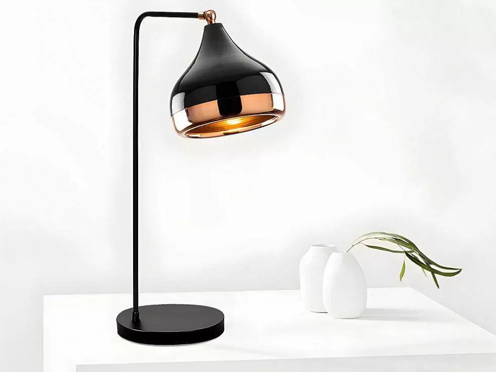 OZAIA Candeeiro De Secretária Orientavel Em Metal De D. 17 X A. 52 Cm Cor Preto E Acobreado - Yildo* Candeeiro De Mesa
