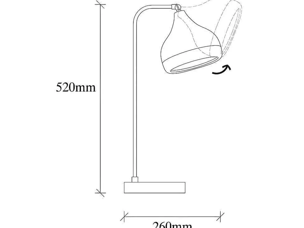 OZAIA Candeeiro De Secretária Orientavel Em Metal De D. 17 X A. 52 Cm Cor Preto E Acobreado - Yildo* Candeeiro De Mesa