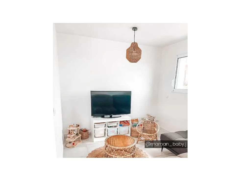 OZAIA Candeeiro De Teto Abajur Em Corda De Fibra Vegetal Nidou - D.30 Cm X A. 120 Cm - Castanho* Candeeiro Suspenso