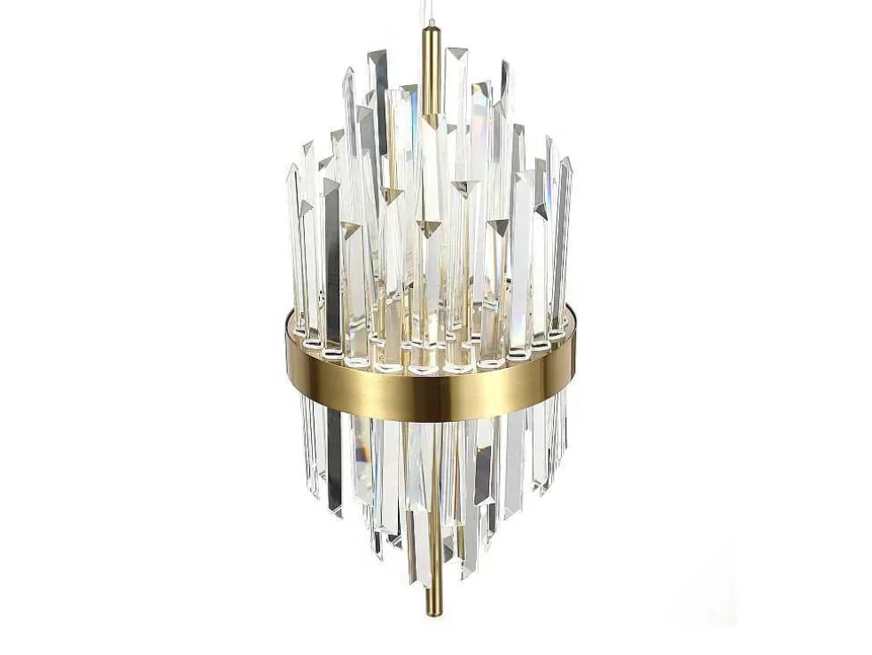OZAIA Candeeiro De Teto Aco Inoxidavel E Vidro D25 Cm Dourado E Transparente - Langley* Lustre