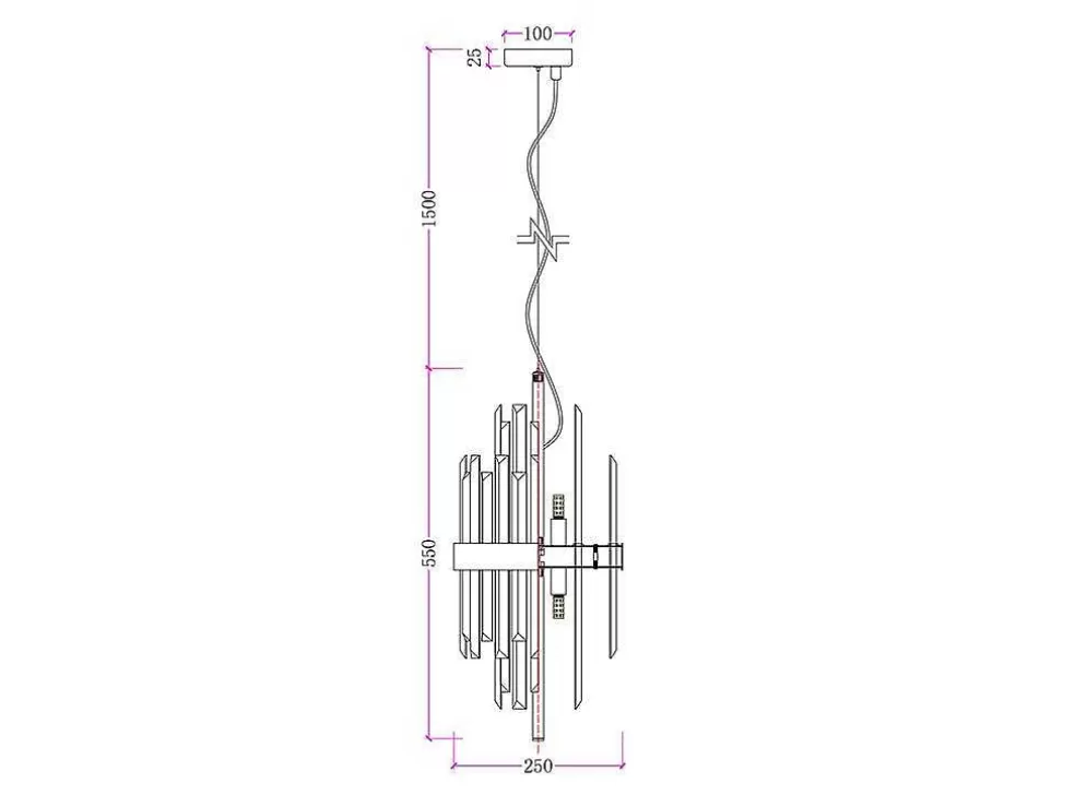 OZAIA Candeeiro De Teto Aco Inoxidavel E Vidro D25 Cm Dourado E Transparente - Langley* Lustre