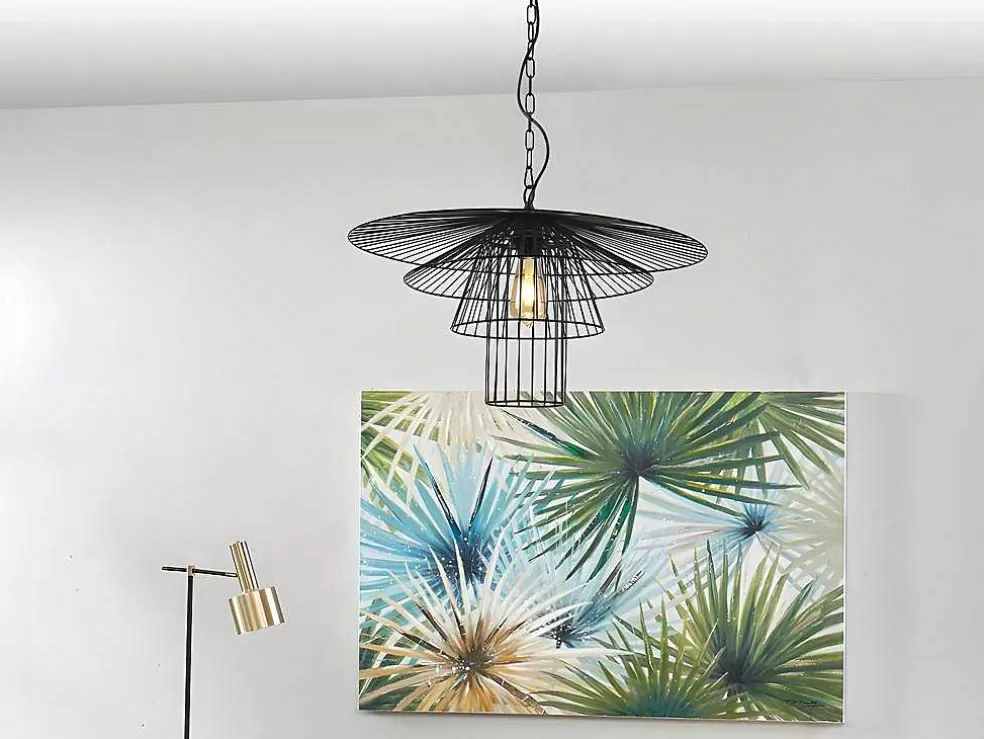 OZAIA Candeeiro De Teto Armacao Borboleta D. 59 X A. 110 Cm Em Metal Preto - Machaon* Candeeiro Suspenso