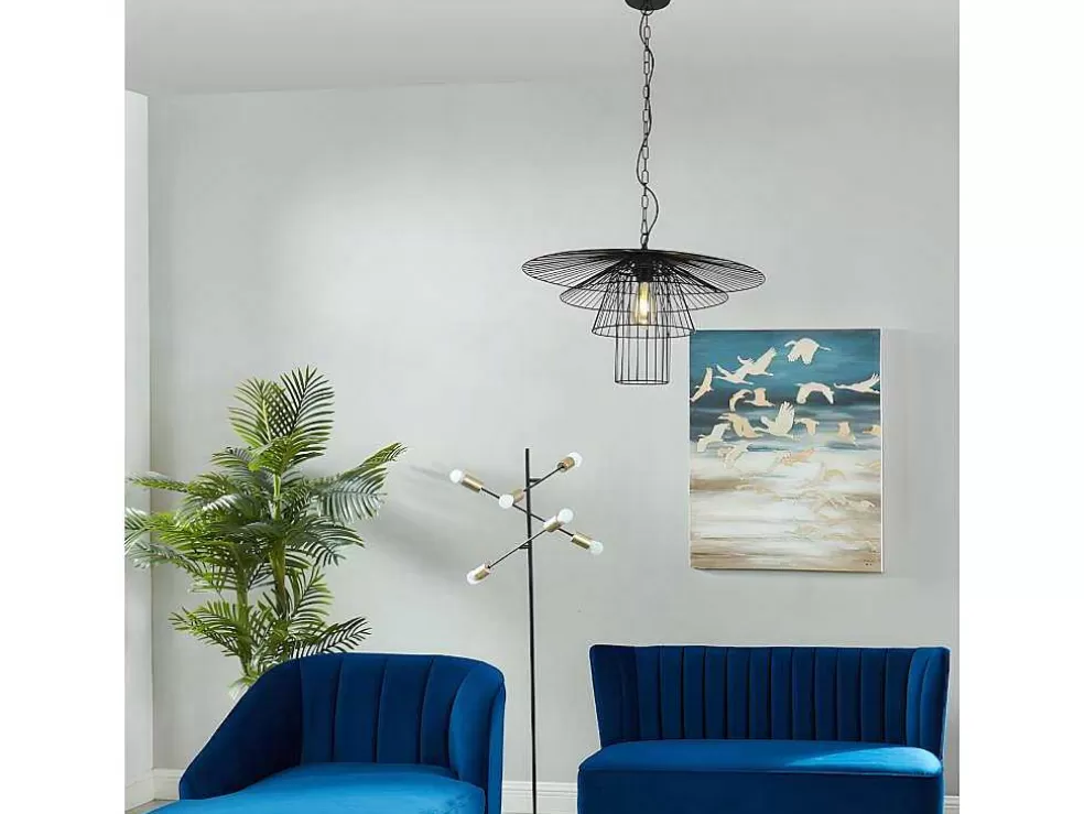 OZAIA Candeeiro De Teto Armacao Borboleta D. 59 X A. 110 Cm Em Metal Preto - Machaon* Candeeiro Suspenso