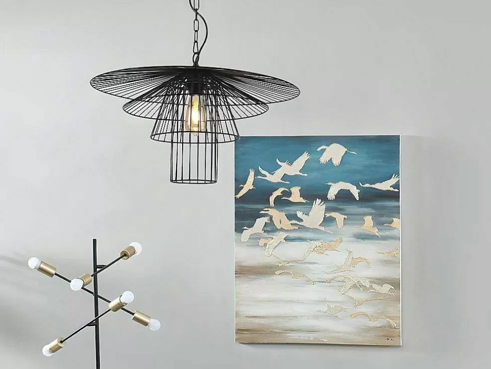 OZAIA Candeeiro De Teto Armacao Borboleta D. 59 X A. 110 Cm Em Metal Preto - Machaon* Candeeiro Suspenso