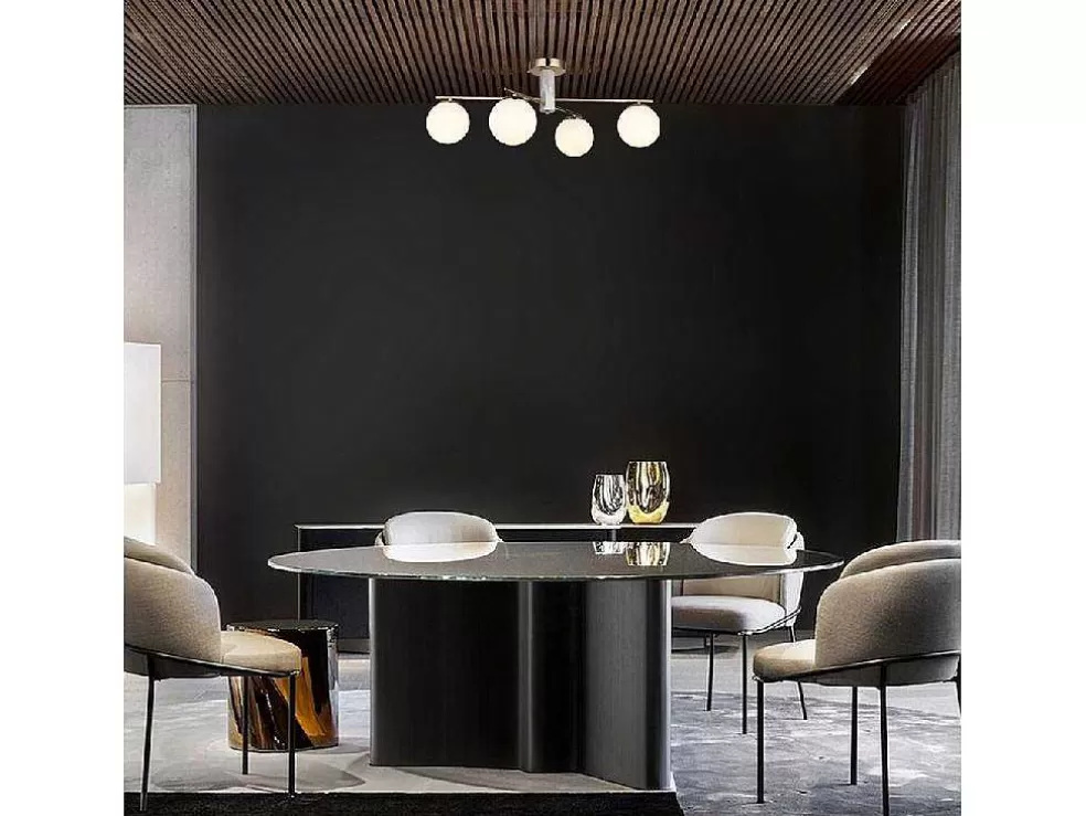 EPIKASA Candeeiro De Teto Biella, Ouro, Prata, 39 X 75,5 X 32 Cm, * Luz De Teto
