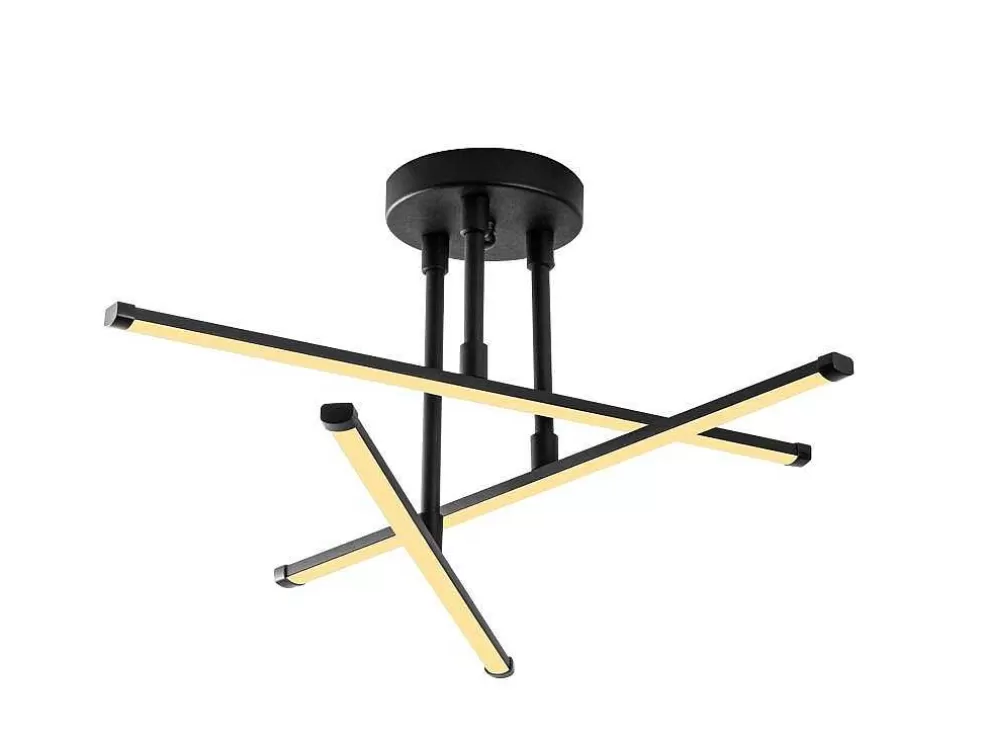 OZAIA Candeeiro De Teto Design De Leds Em Metal L. 51 X A. 26 Cm, Preto - Heras* Luz De Teto